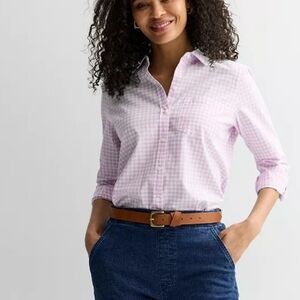 Brooks Brothers Lavender Purple Gingham Checkered Button Down Dress Shirt SZ 8